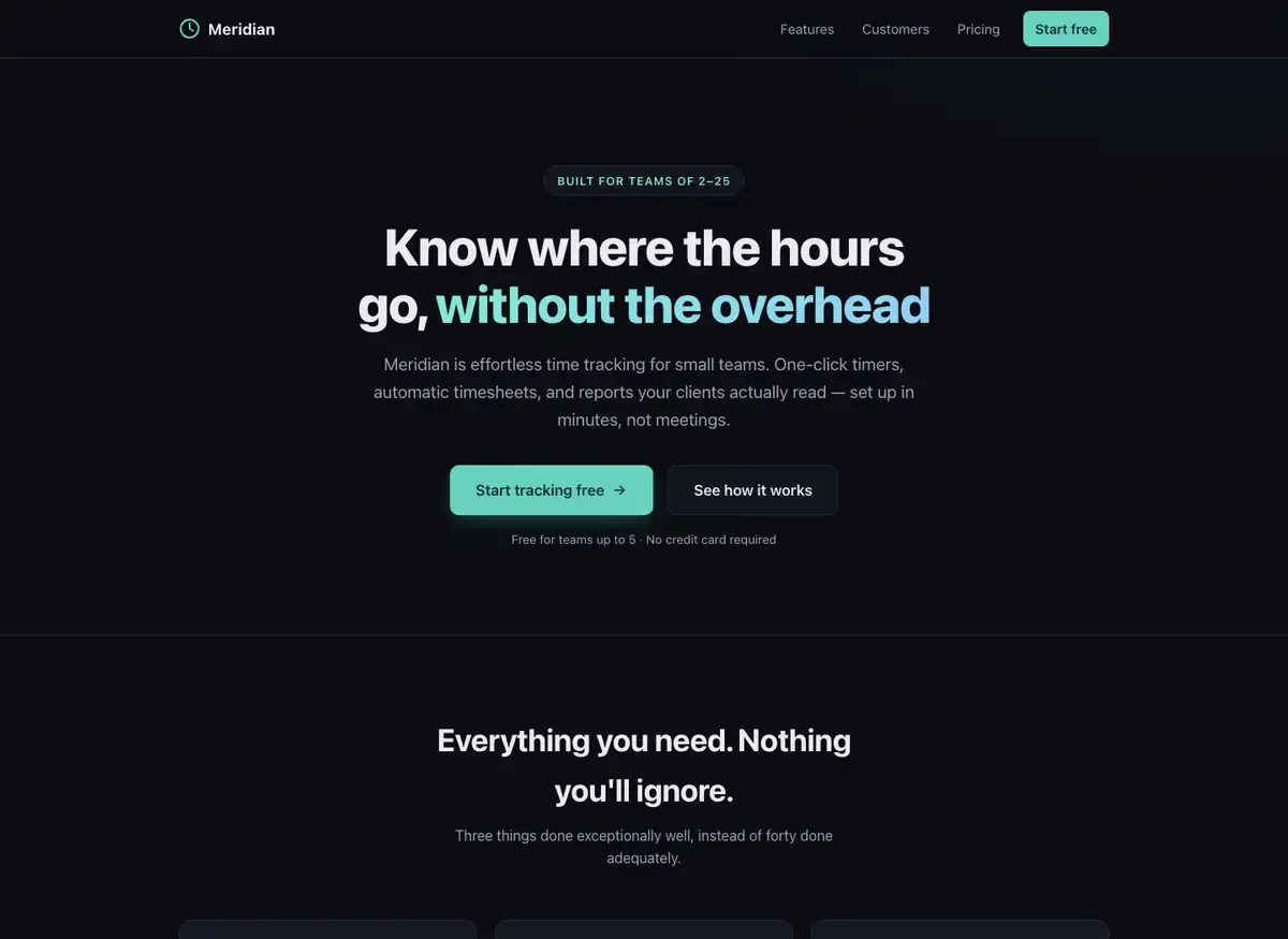 Claude Fable 5's landing page, build 1 at desktop size, as the judge saw it