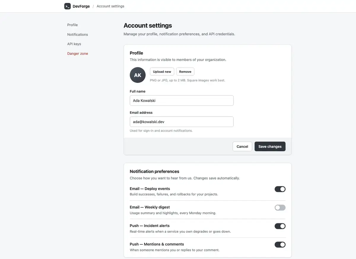 Claude Fable 5's settings page, build 3 at desktop size, as the judge saw it