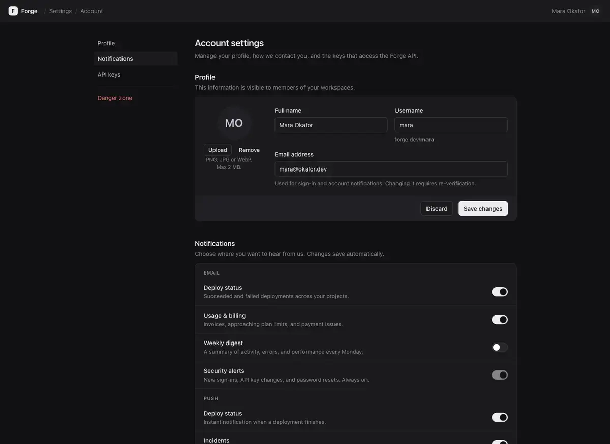 Claude Fable 5.1's settings page, build 1 at desktop size, as the judge saw it