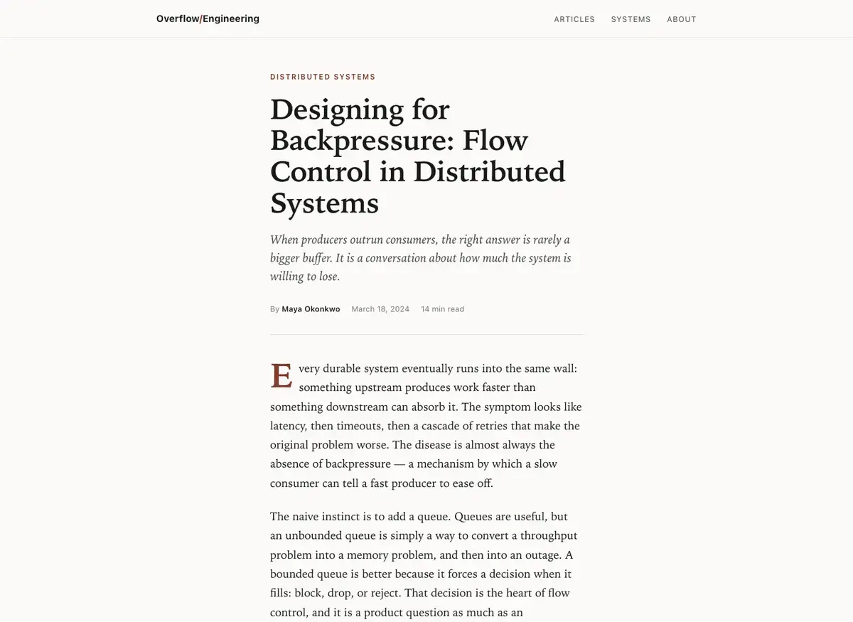 Claude Opus 4.8's article page, build 2 at desktop size, as the judge saw it