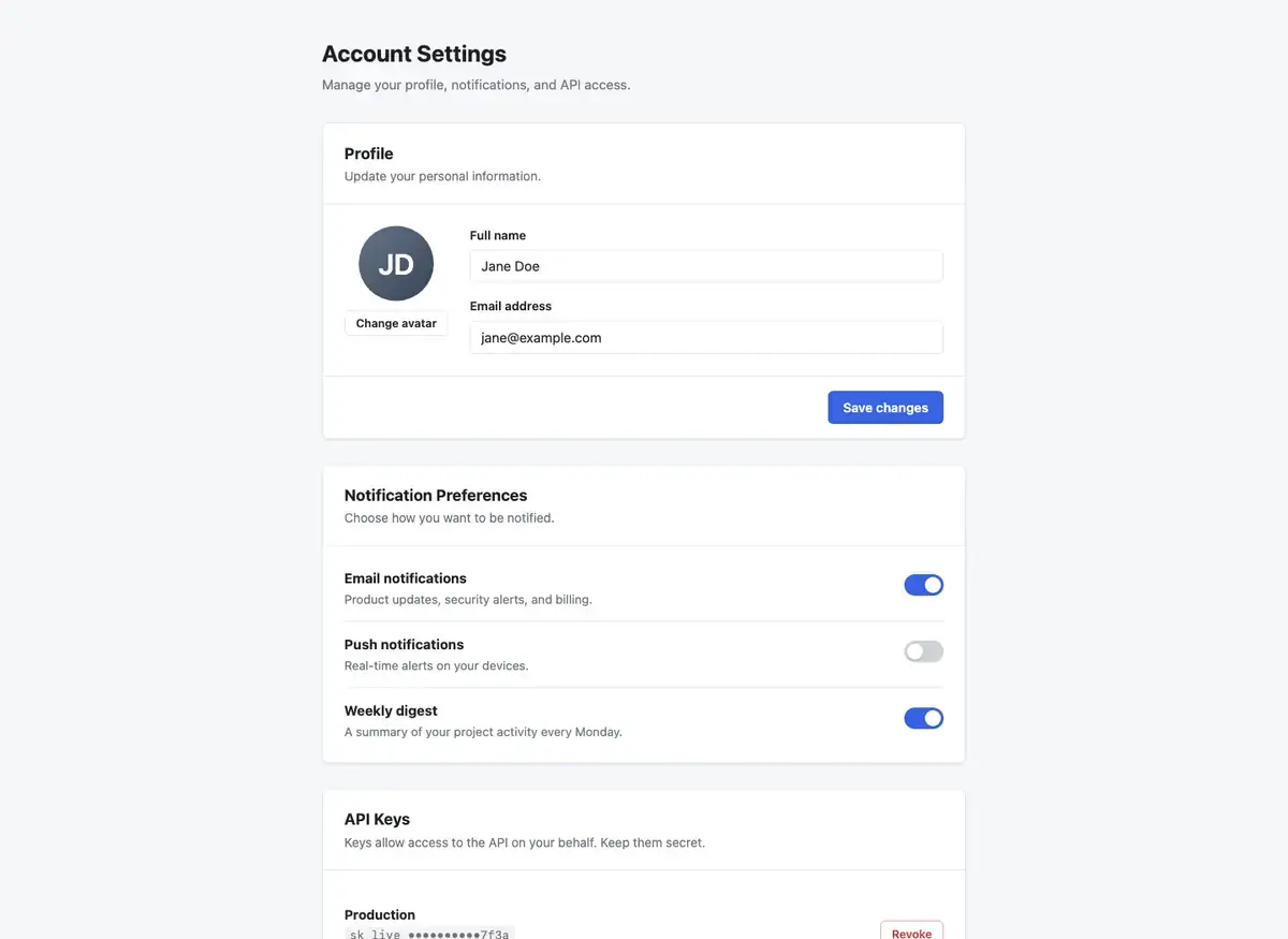 Claude Opus 4.8's settings page, build 1 at desktop size, as the judge saw it