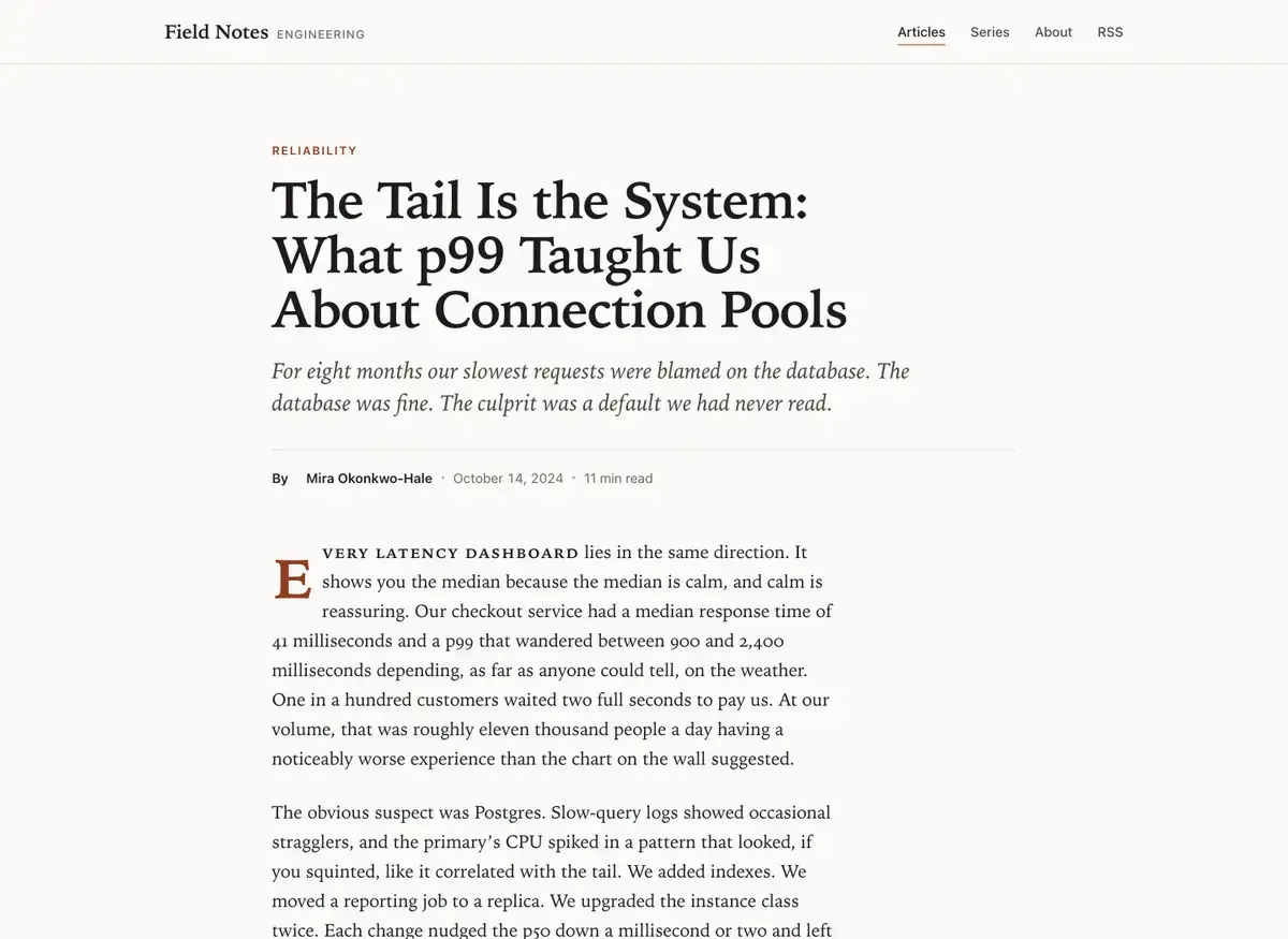 The highest-scoring article page, by Claude Opus 5.5