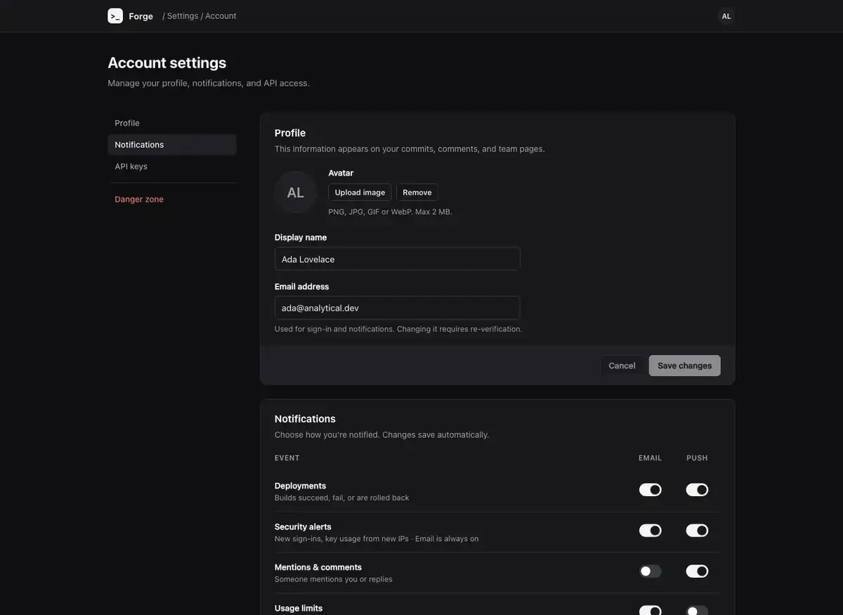 Claude Opus 5.5's settings page, build 2 at desktop size, as the judge saw it