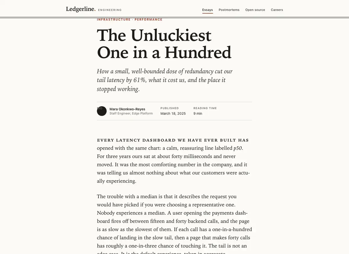 Claude Sonnet 5.5's article page, build 2 at desktop size, as the judge saw it