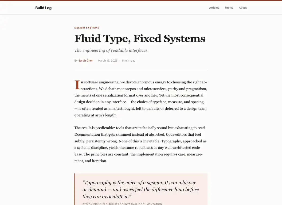 DeepSeek V4 Pro's article page, build 2 at desktop size, as the judge saw it