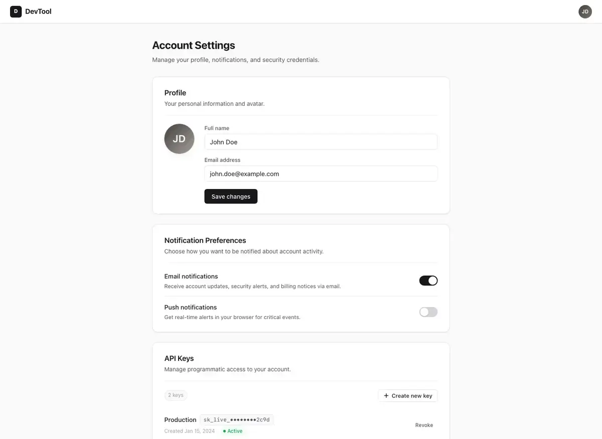 DeepSeek V4 Pro's settings page, build 1 at desktop size, as the judge saw it