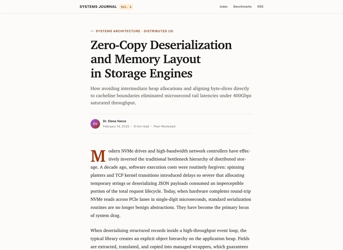 Gemini 3.8 Flash's article page, build 1 at desktop size, as the judge saw it