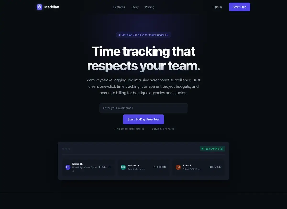 Gemini 3.8 Flash's landing page, build 2 at desktop size, as the judge saw it