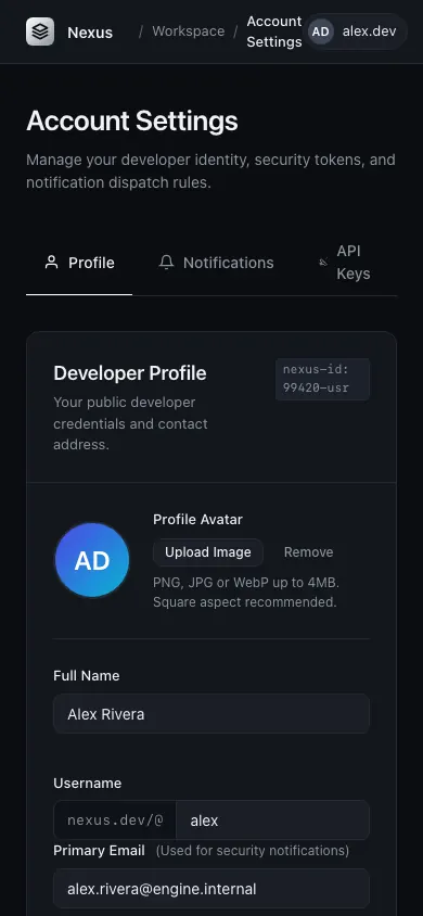 The same page at phone size