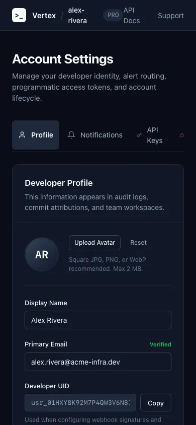 The same page at phone size