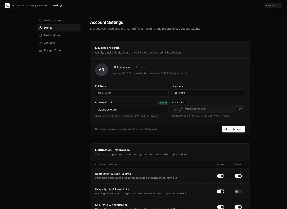 Gemini 4 Argon's settings page, build 2 at desktop size, as the judge saw it