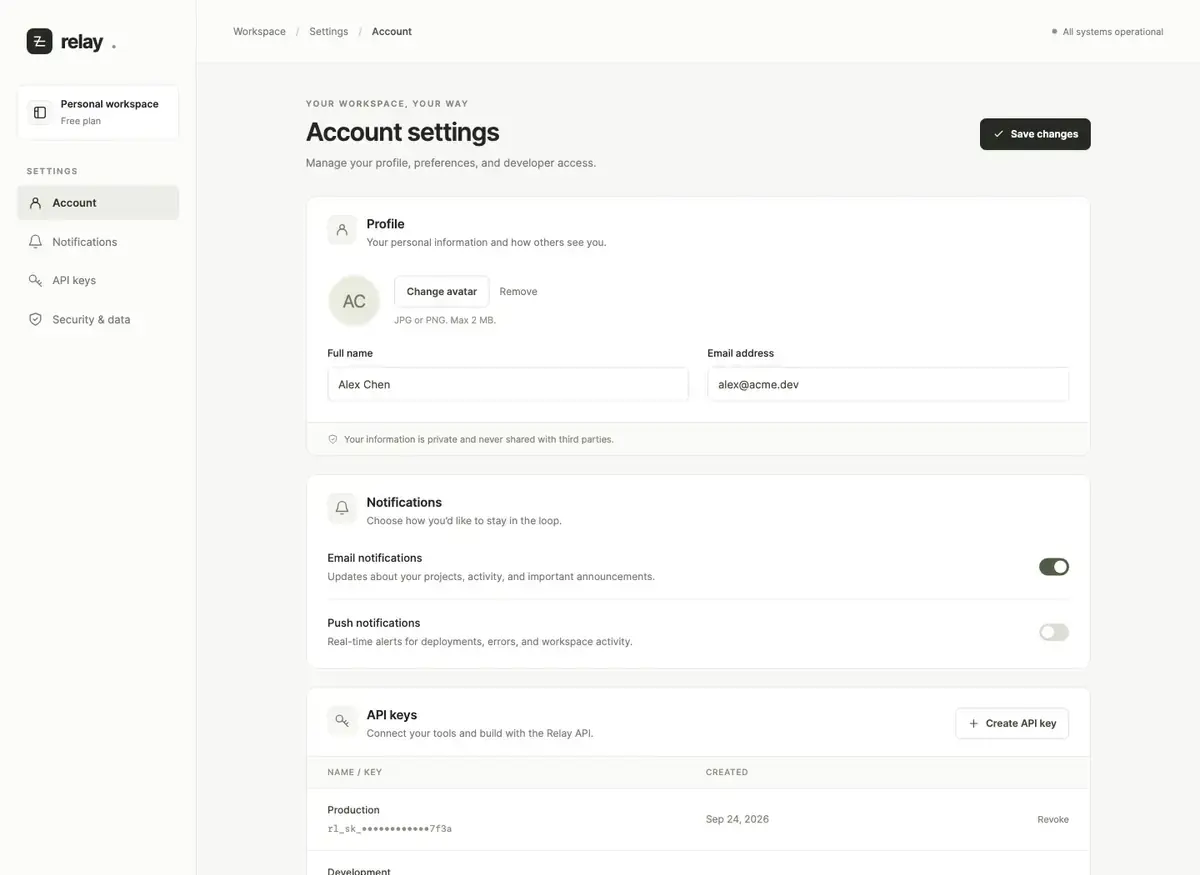 GPT-6.1 Sol's settings page, build 1 at desktop size, as the judge saw it