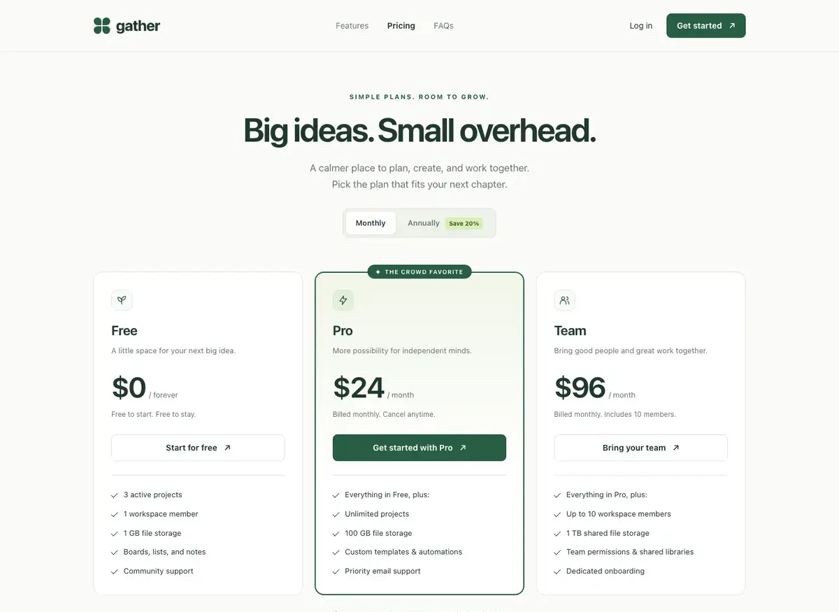 GPT-6 Astra's pricing page, build 1 at desktop size, as the judge saw it