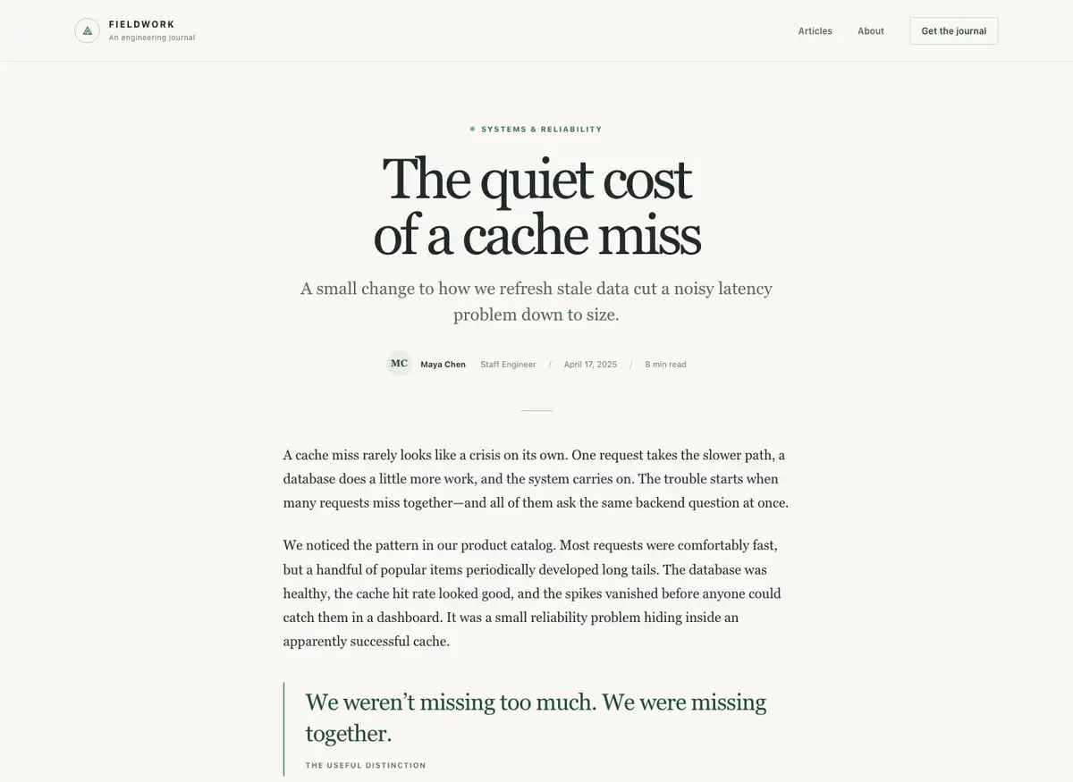 GPT-6 Luna's article page, build 1 at desktop size, as the judge saw it