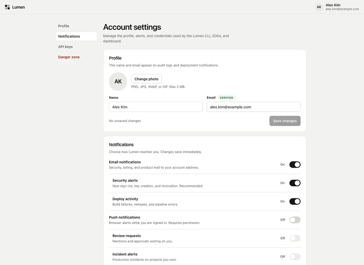 Grok 4.7's settings page, build 1 at desktop size, as the judge saw it