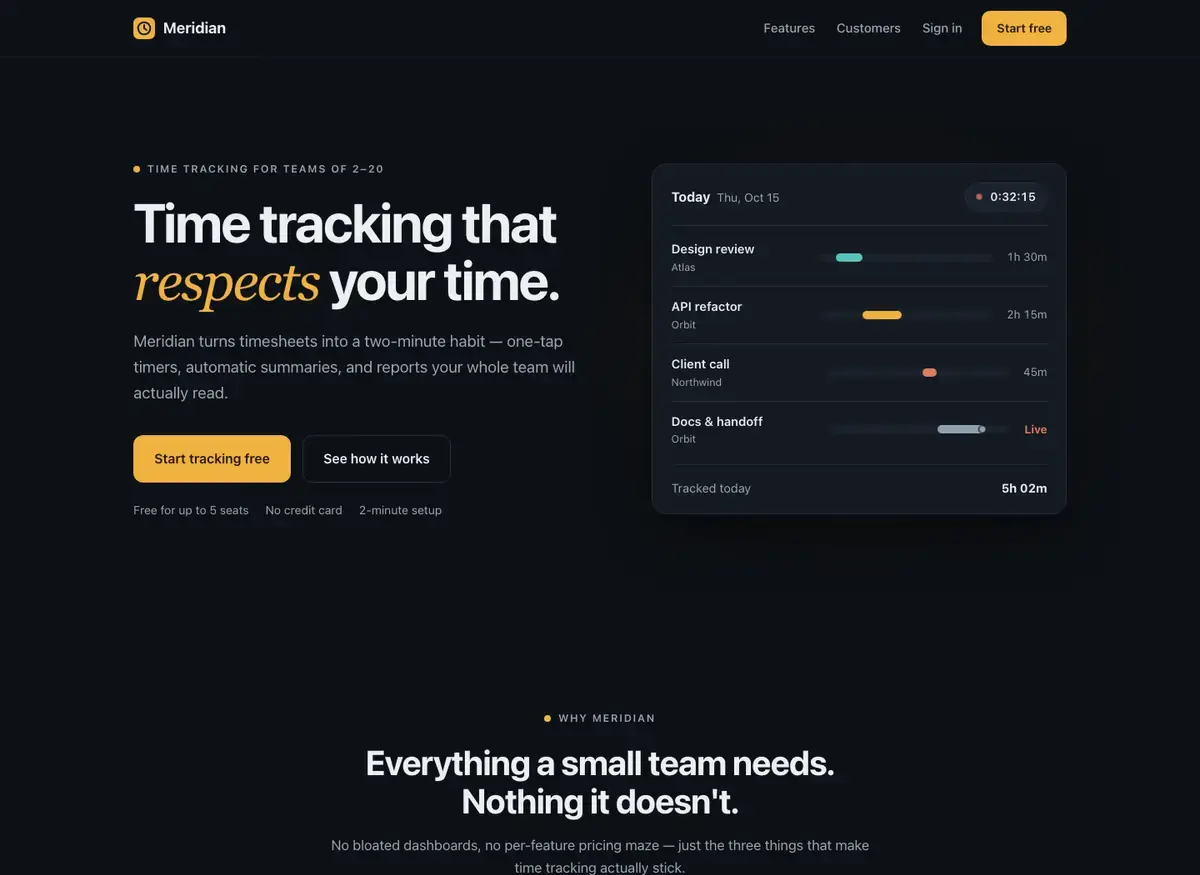 Kimi K3's landing page, build 2 at desktop size, as the judge saw it