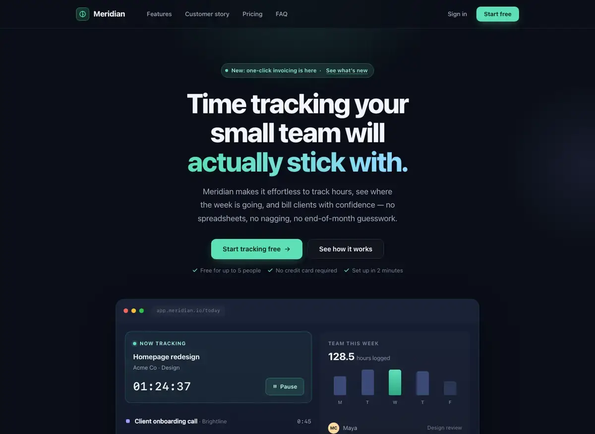 Muse Wonder's landing page, build 1 at desktop size, as the judge saw it