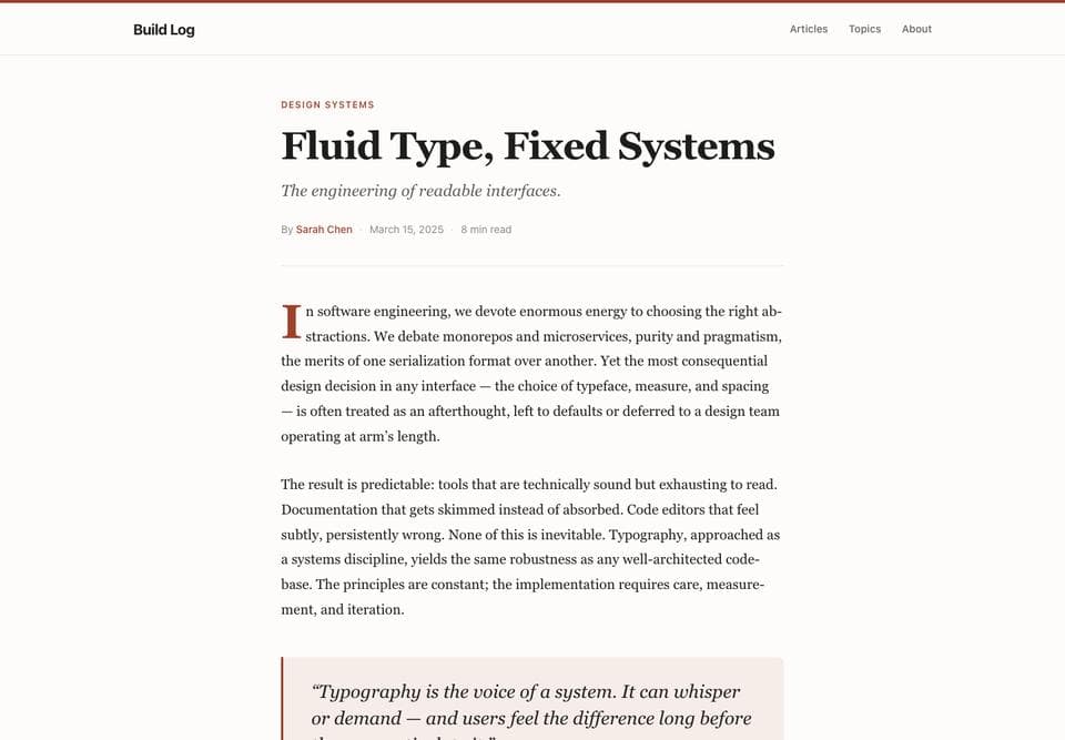 Article page built by DeepSeek V4 Pro, desktop, top of the page
