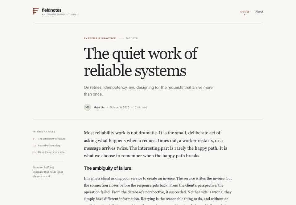 Article page built by GPT-6.1 Sol, desktop, top of the page