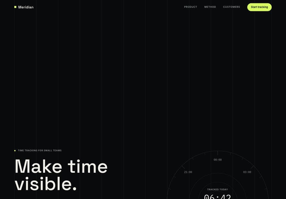 Landing page built by MiMo V2.6 Pro, desktop, top of the page
