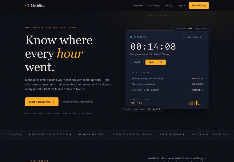 Landing page built by Qwen 3.8 Max Prime, desktop, top of the page
